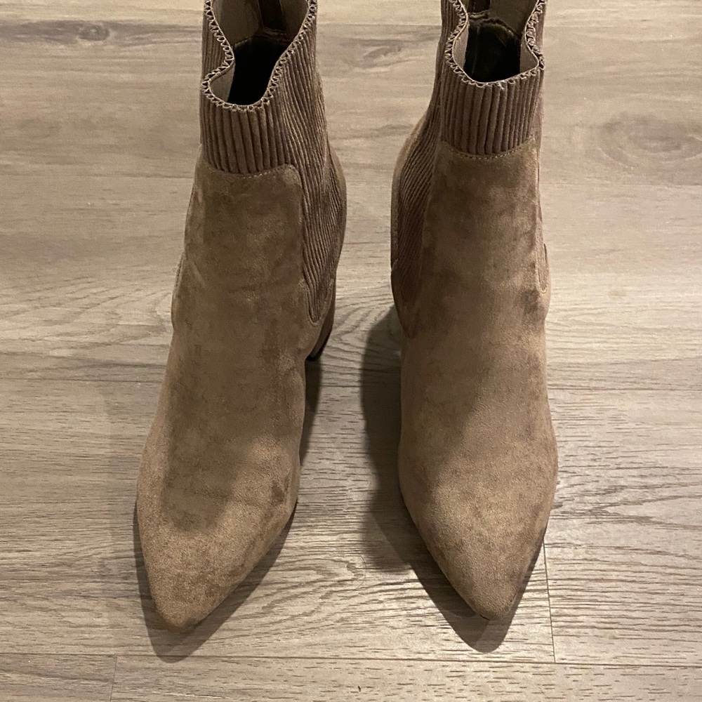 Steve Madden Taupe Suede Ankle Booties